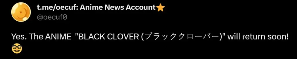 Black Clover Twitter