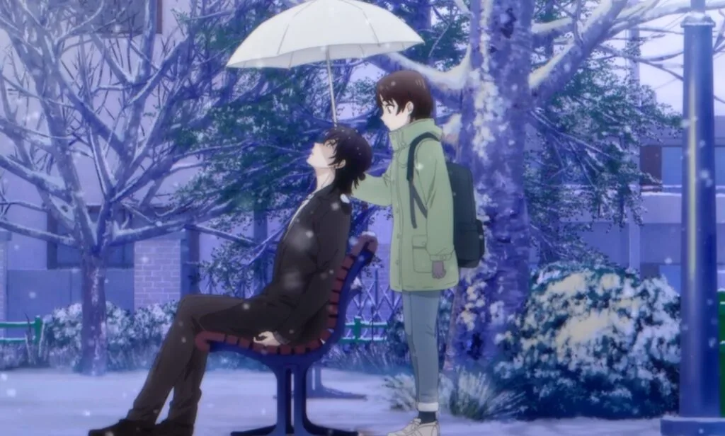 Hananoi-kun to Koi no Yamai - Hotaru y Saki bajo la nieve